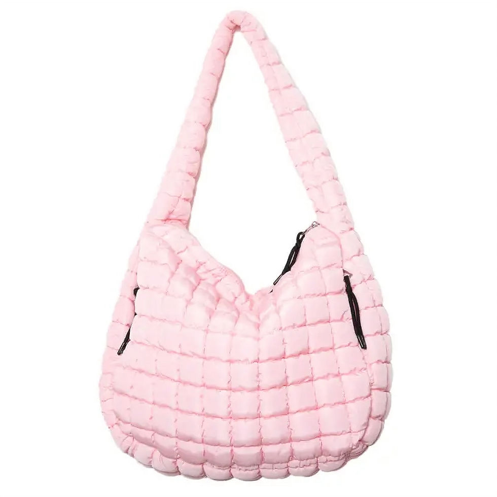 Thumbnail: Oversized Quilted Hobo Tote Bag
