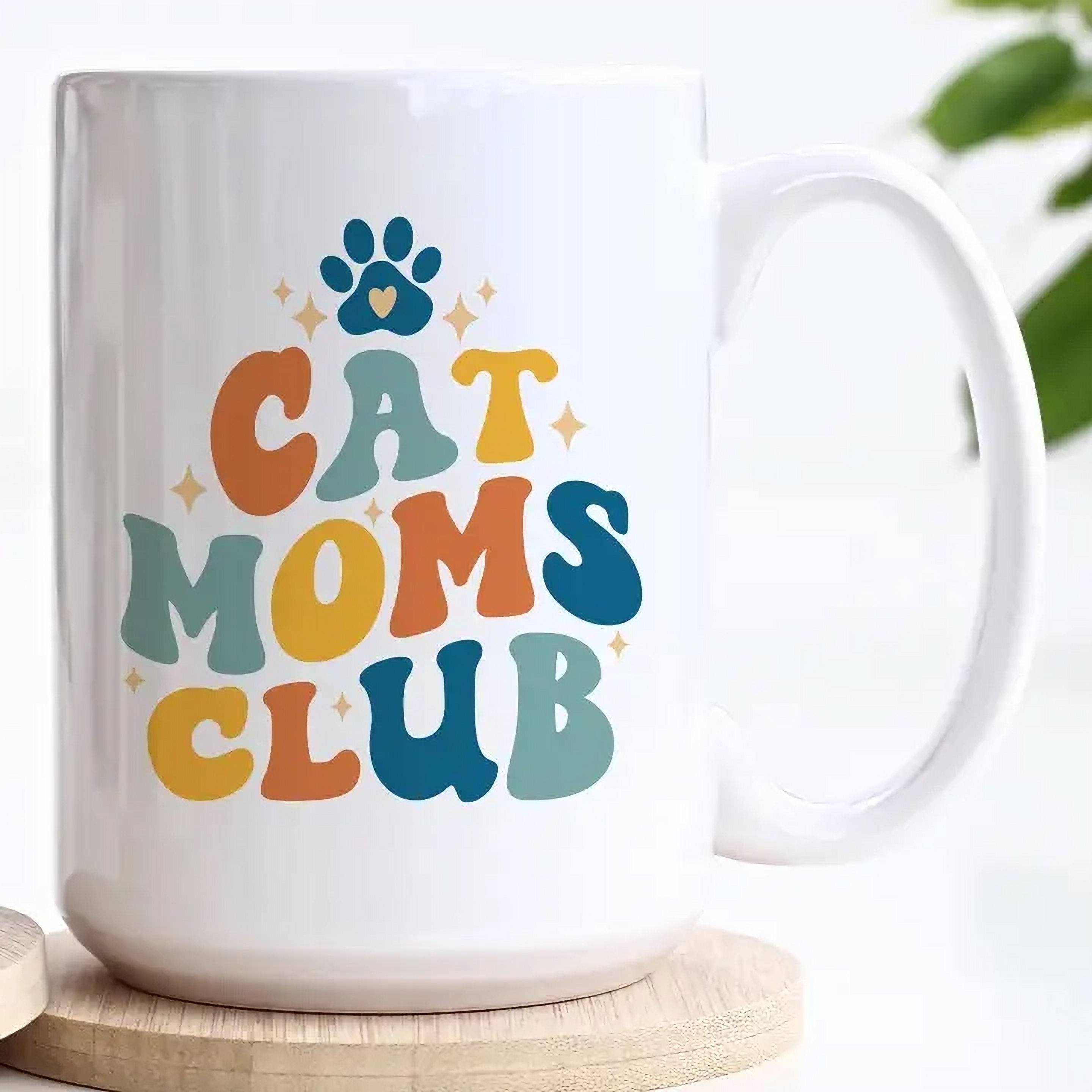 15oz Cat Moms Club Ceramic Mug