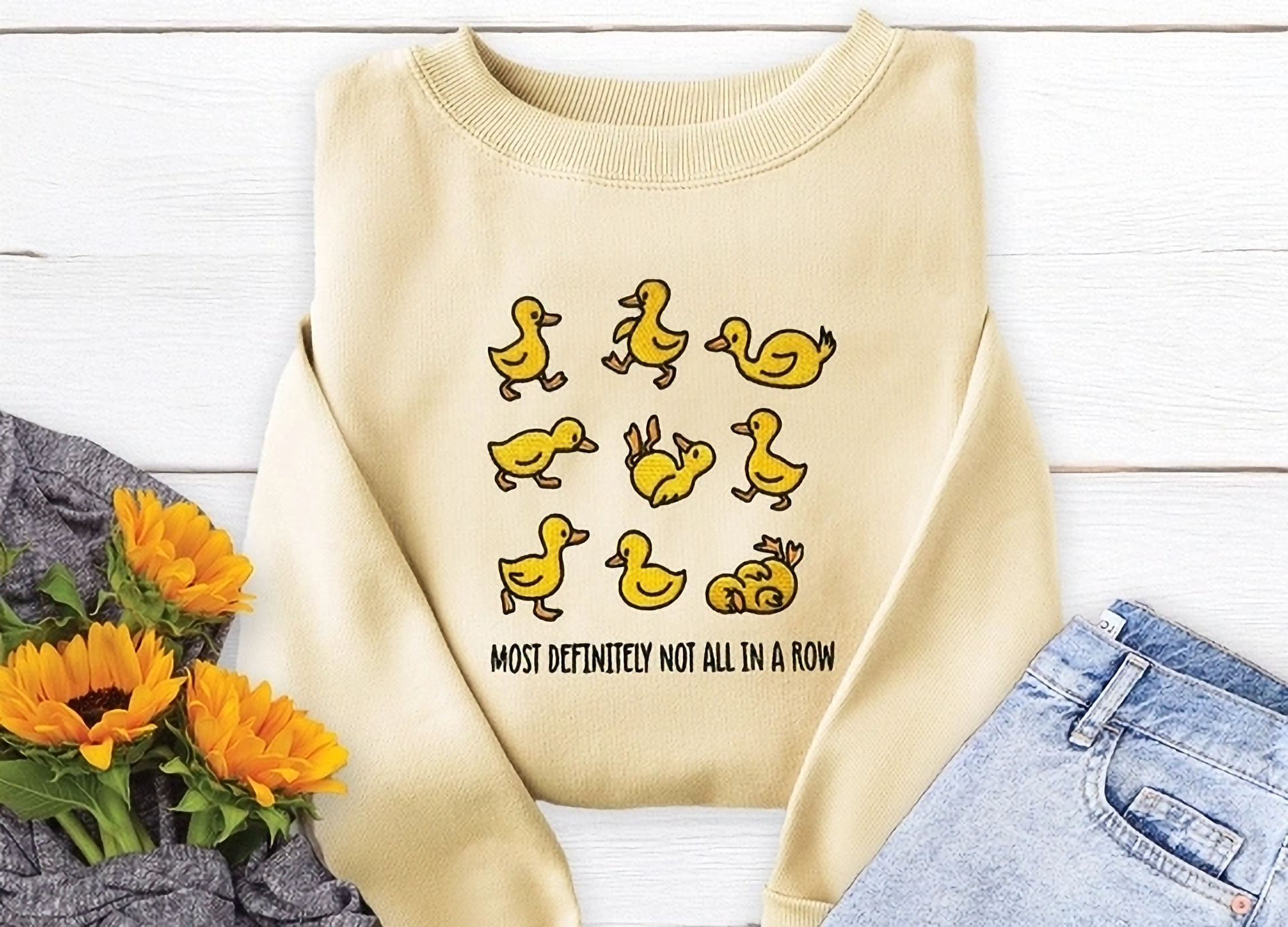 Ducks Not in a Row Embroidered Sweatshirt
