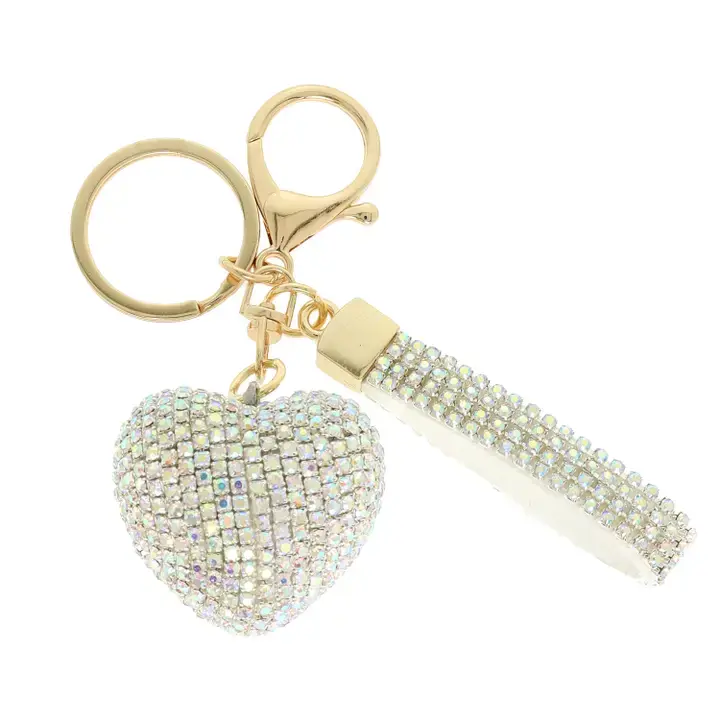 Thumbnail: Rhinestone Embellished Heart Keychain