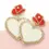 Thumbnail: Beaded Cowboy Hat Heart Dangle Earrings