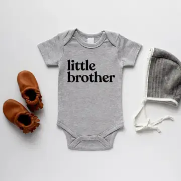 Thumbnail: Little Brother Baby Short-Sleeved Organic Onesie
