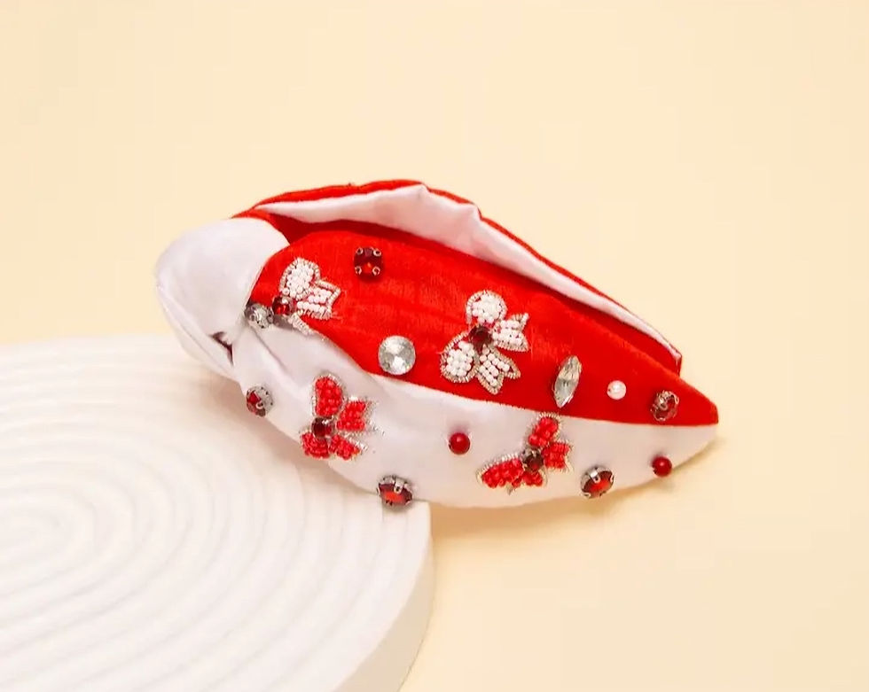 Thumbnail: Gameday Beaded Bow Top-Knotted Headband