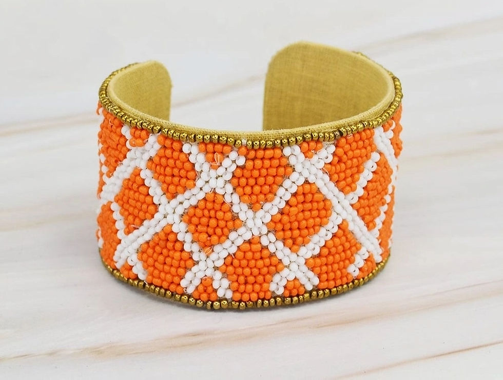 Thumbnail: Gameday X Cross Beaded Cuff Bracelet