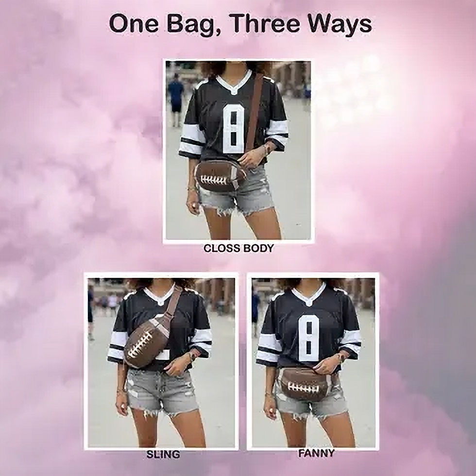 Thumbnail: Bling Studded Football Shape Sling Bag