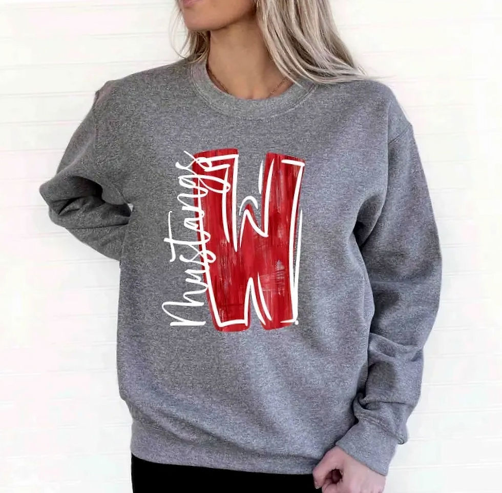 Thumbnail: School Spirit Painted Letter Custom Sweatshirt