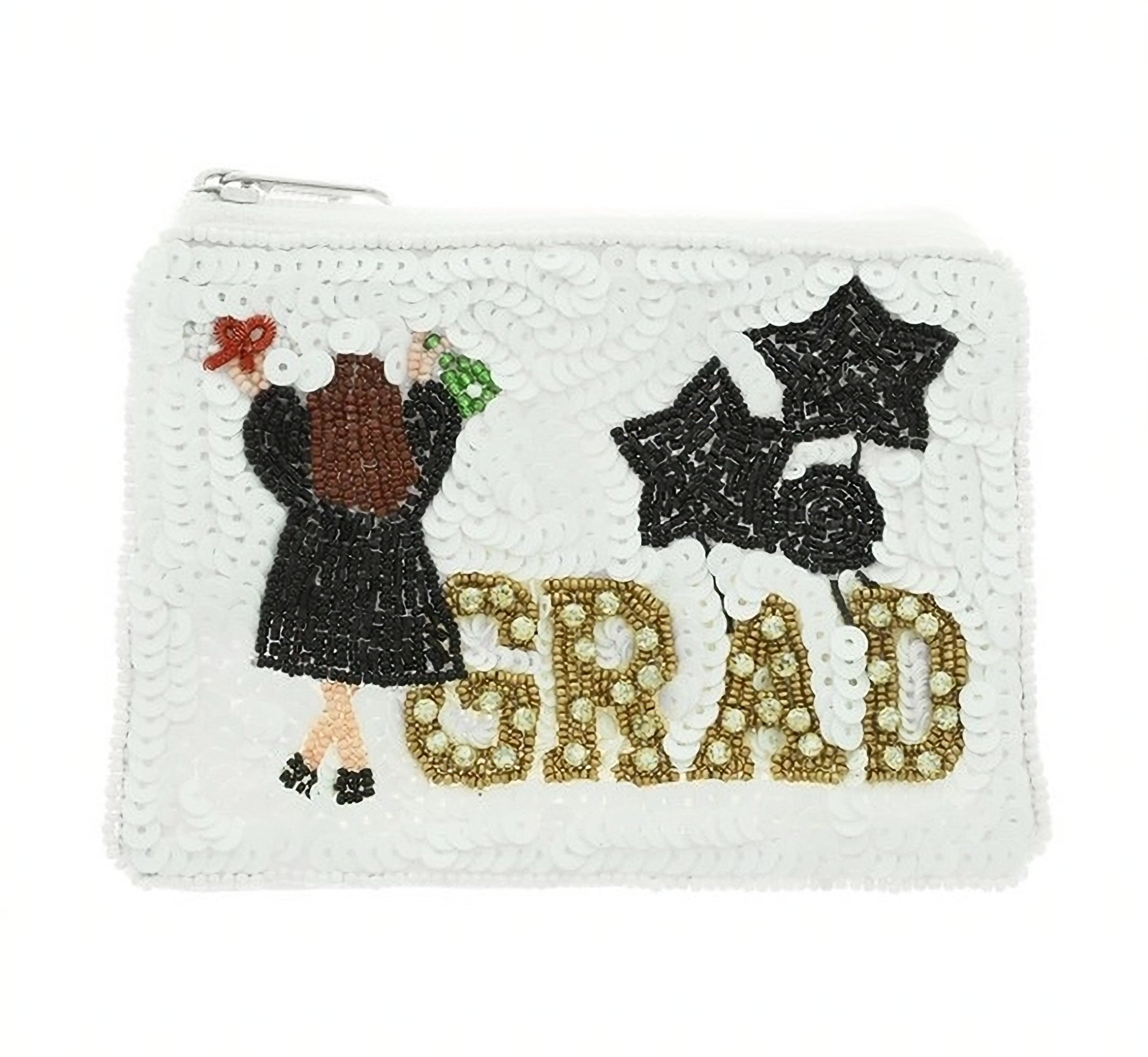 Girl Grad Girl Beaded Sequins Coin Purse