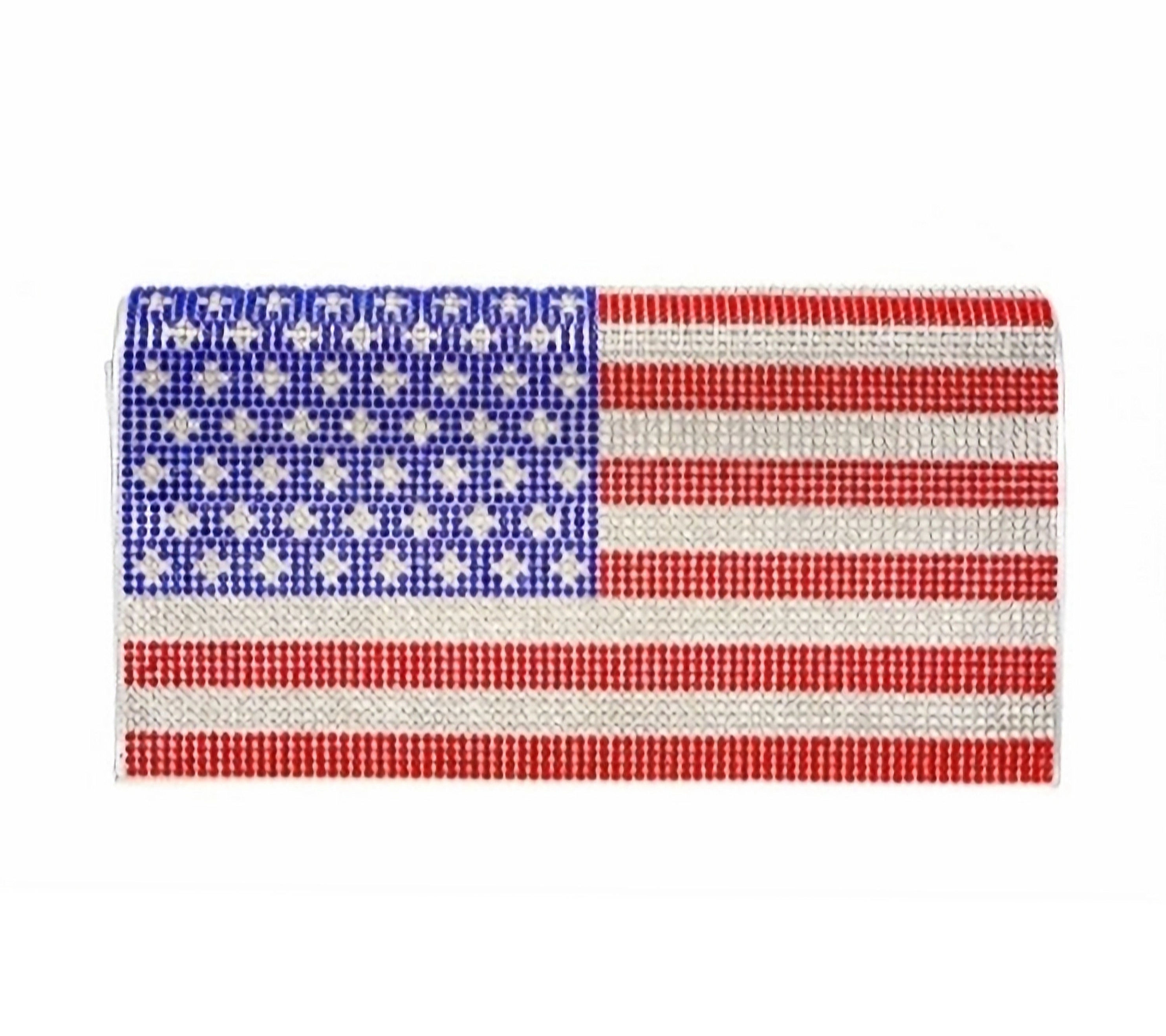 American Flag Rhinestone Clutch