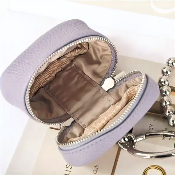 Thumbnail: Leather Sling Key Chain Mini Purse Charm