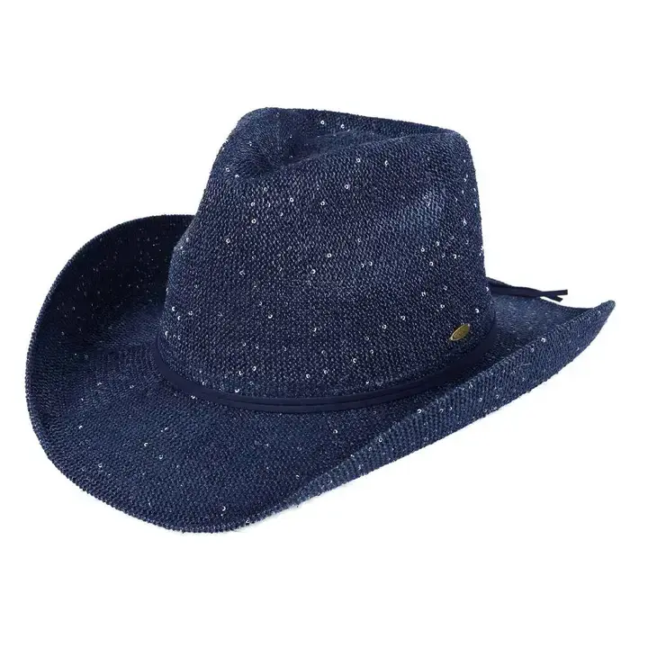 Thumbnail: Sequin Cowboy Hat with Suede Trim