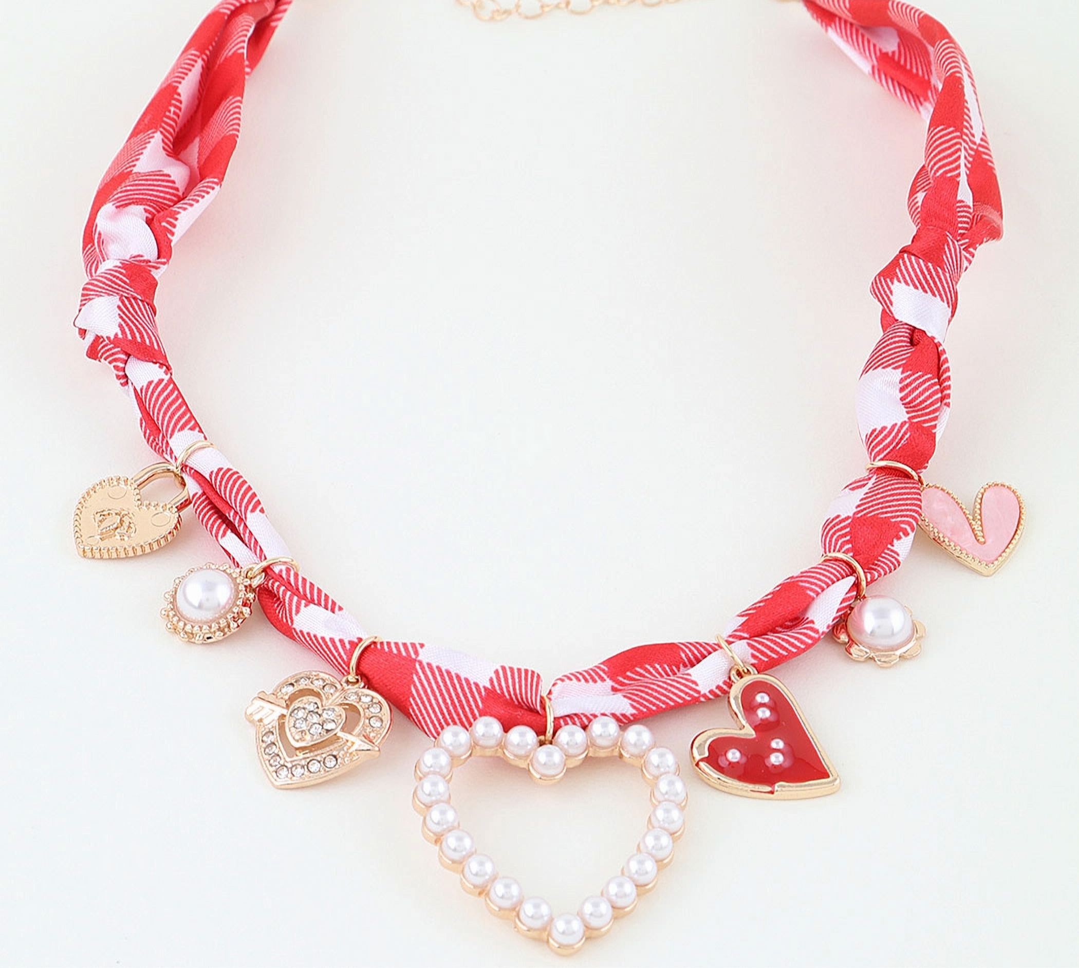 Your Valentine Plaid Wrap Necklace