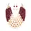 Thumbnail: 2-Tone Layered Pearls Strand Statement Necklace Set
