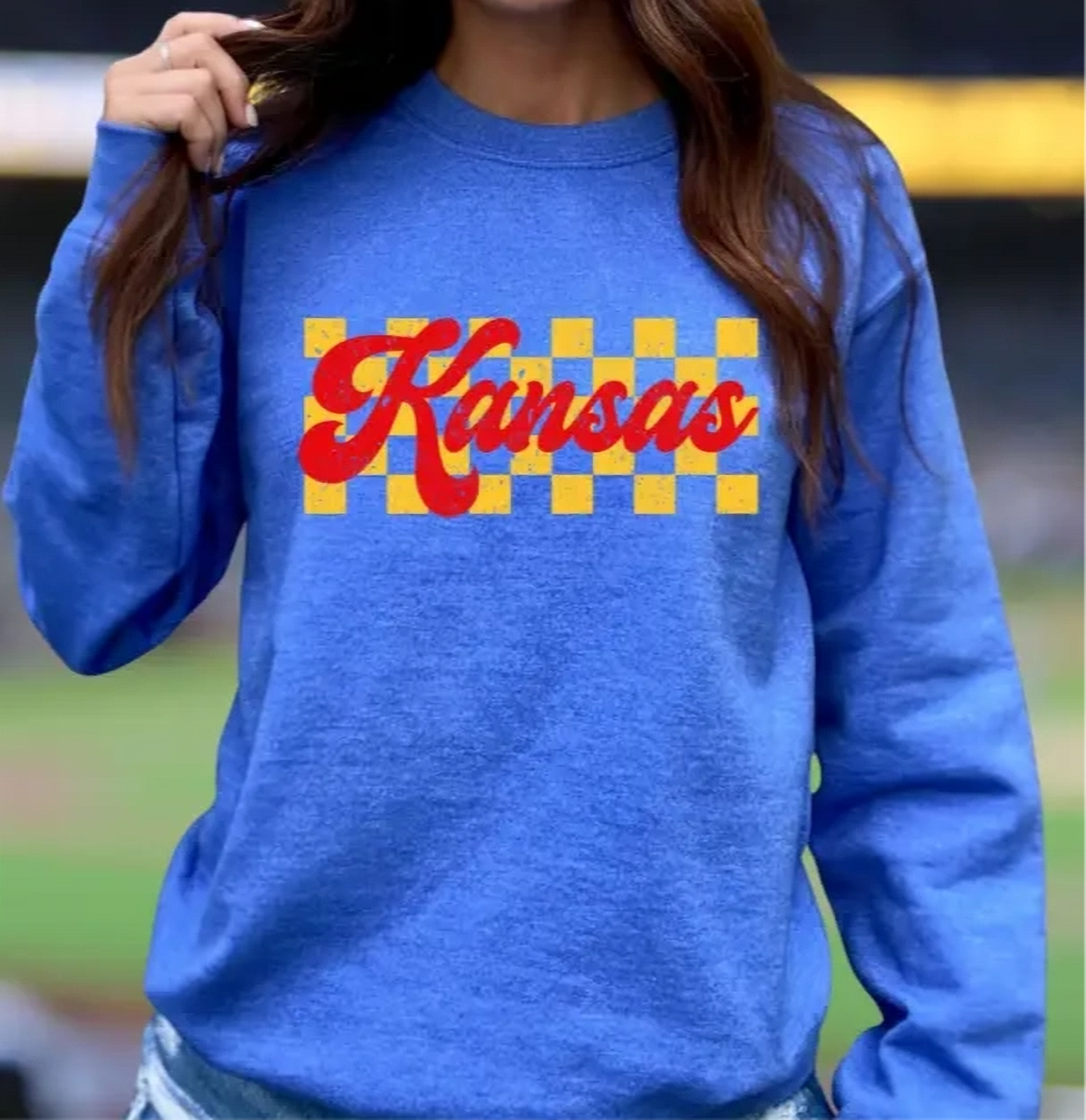Kansas Checkered Sweatshirt