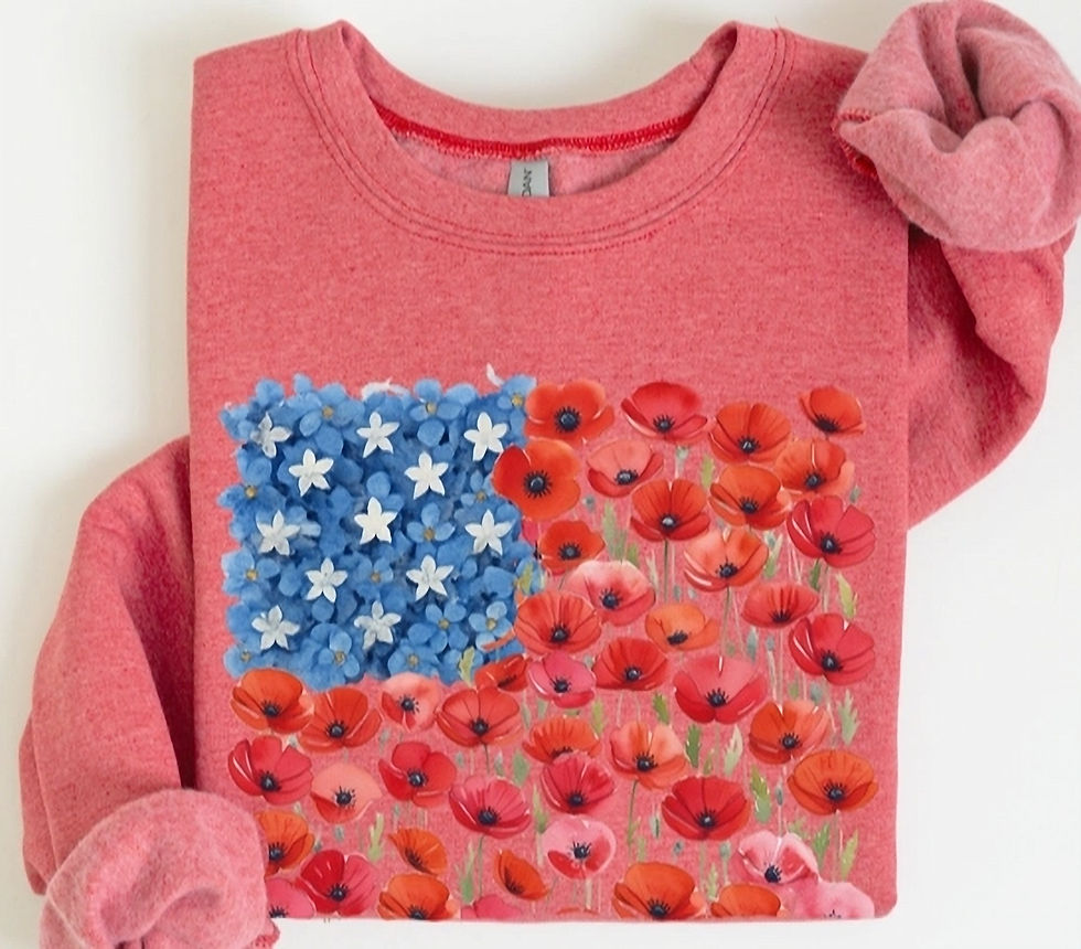 Thumbnail: Floral American Flag Graphic Sweatshirt