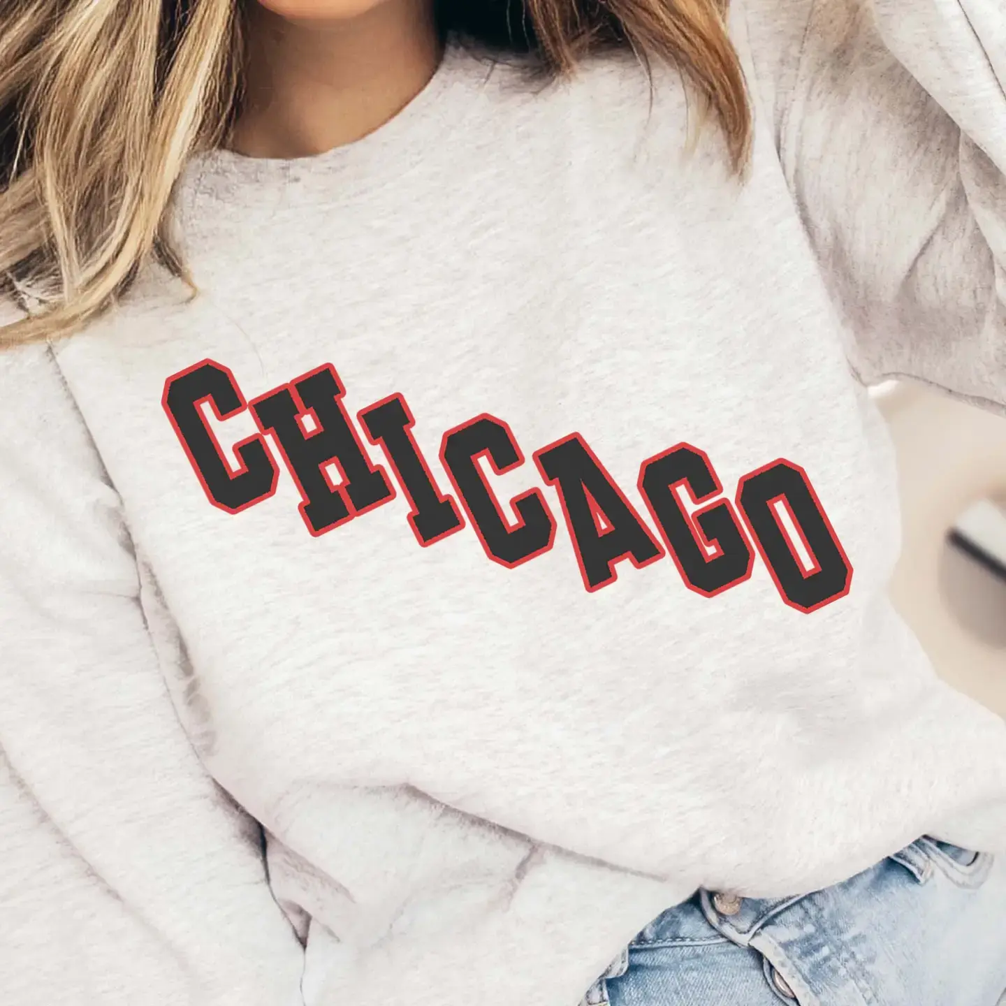 Diagonal Chicago Graphic Sweatshirt