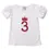 Thumbnail: White #3 Birthday Puff Sleeve Tee with crown design for a third birthday