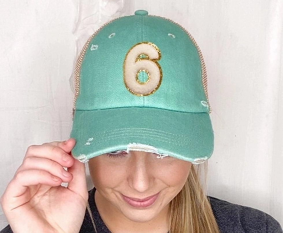 Thumbnail: Chenille Number Vintage Custom Trucker Hat