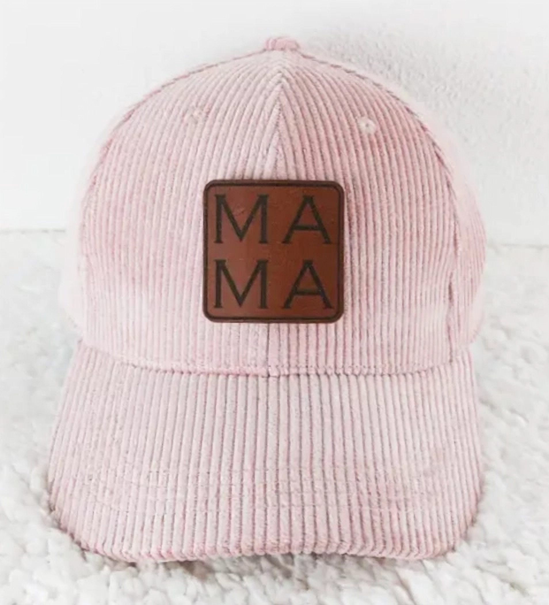 Mama Leather Patch Corduroy Trucker Hat