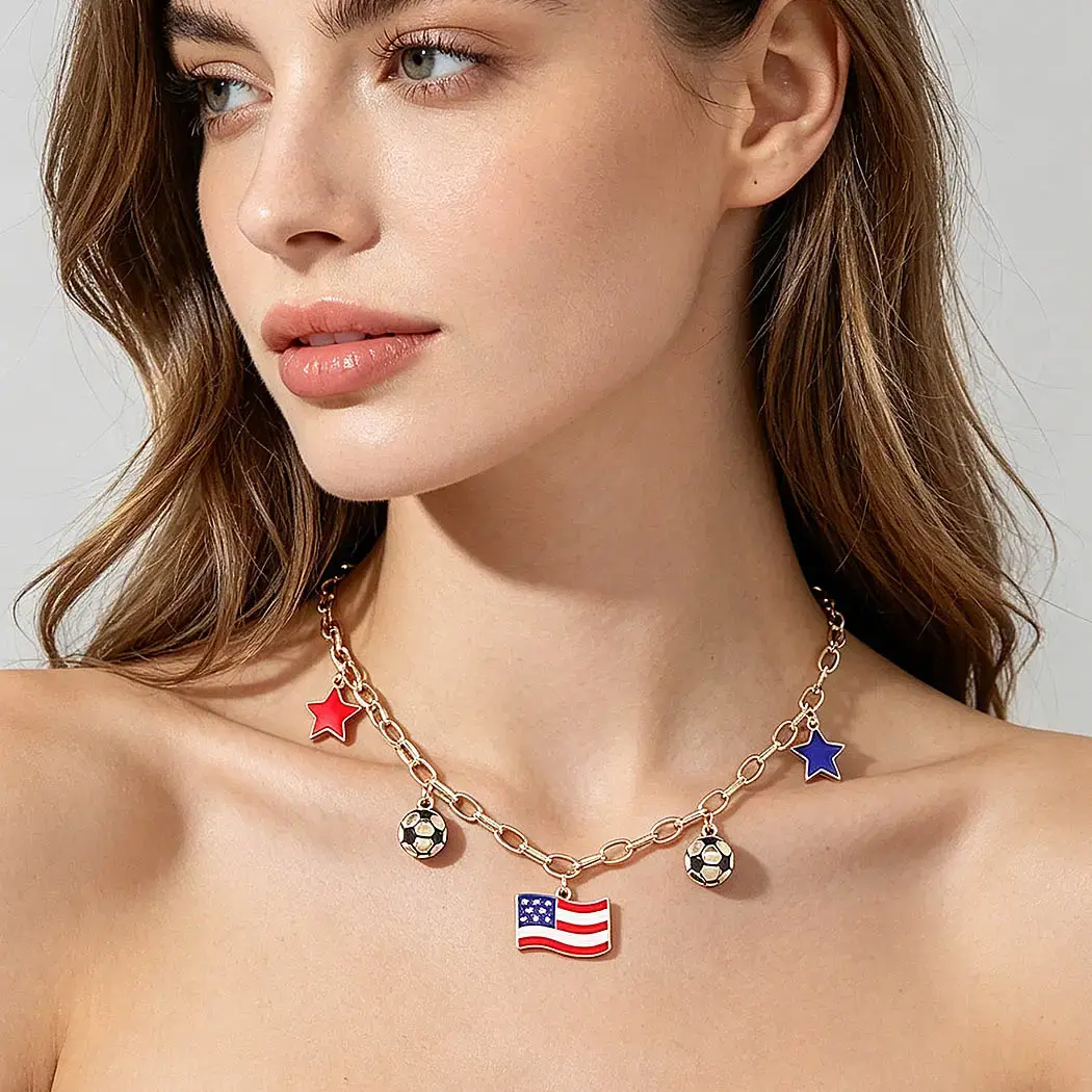America Soccer Star Chain Necklace