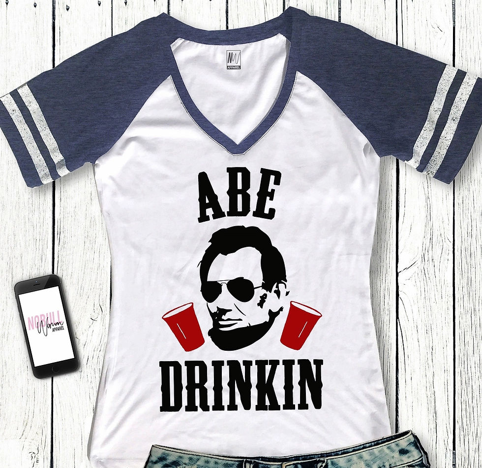 Thumbnail: Drinking Presidents V-Neck Short Sleeve Graphic Tee