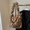 Thumbnail: Fluffy Animal Print Shoulder Bag