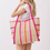 Thumbnail: Natural Straw Multi-Color Striped Tote