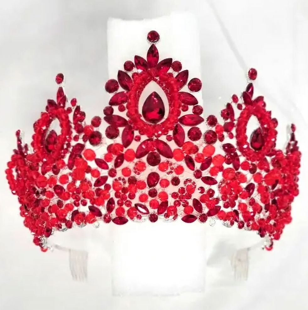 Thumbnail: Tiara with Crystal and Jewel Rhinestones 