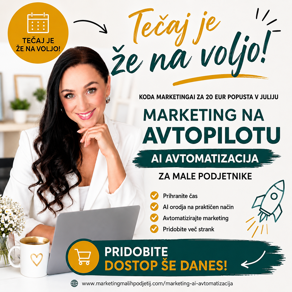 Spletni tečaj AI marketing avtomatizacija marketinga
