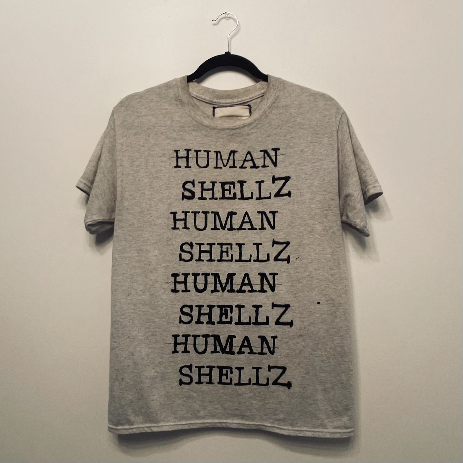 custom hand worked tee shirt with stitching detail