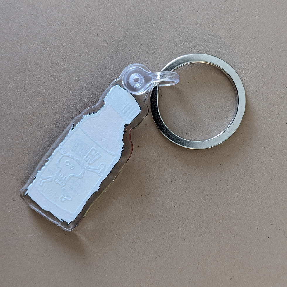 Thumbnail: Hot Sauce Keychain! 125% heat! Ow! 2"