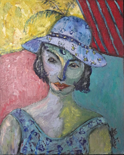 Woman with Purple Hat II