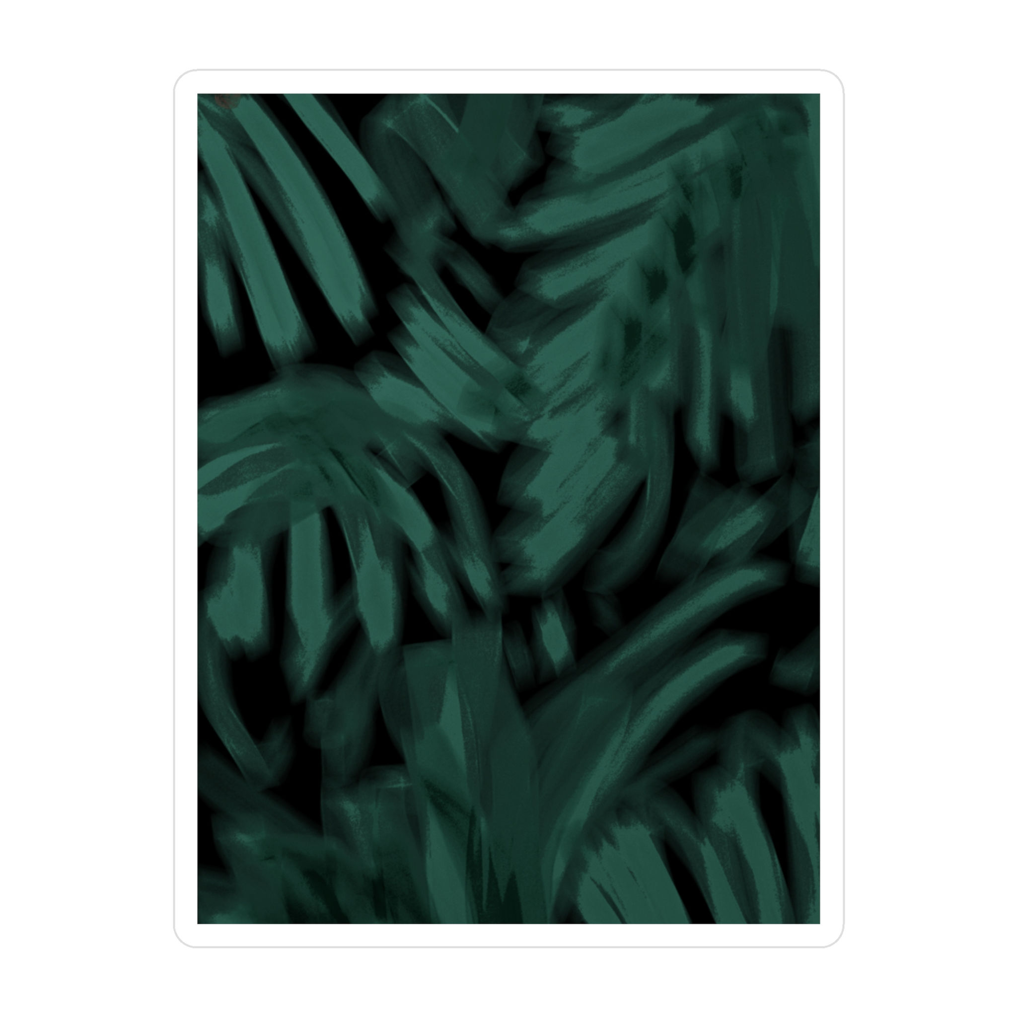 Abstract green palm leaf kiss-cut vinyl decal