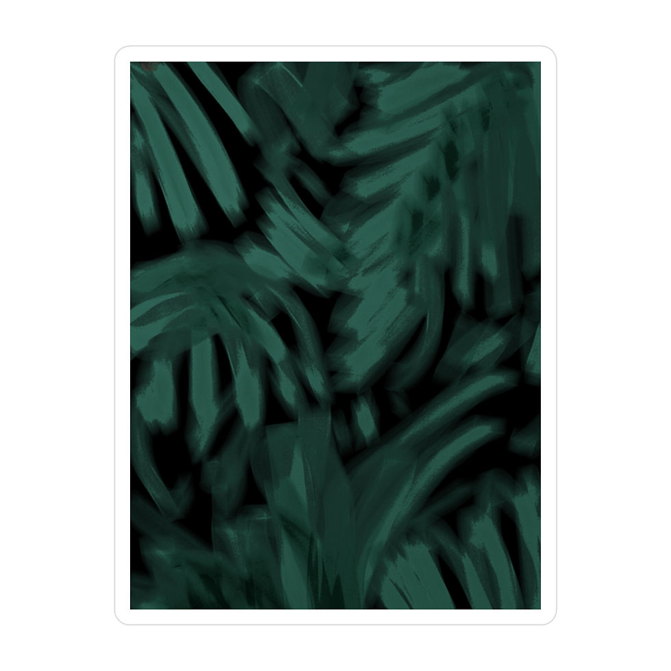 Abstract green palm leaf kiss-cut vinyl decal