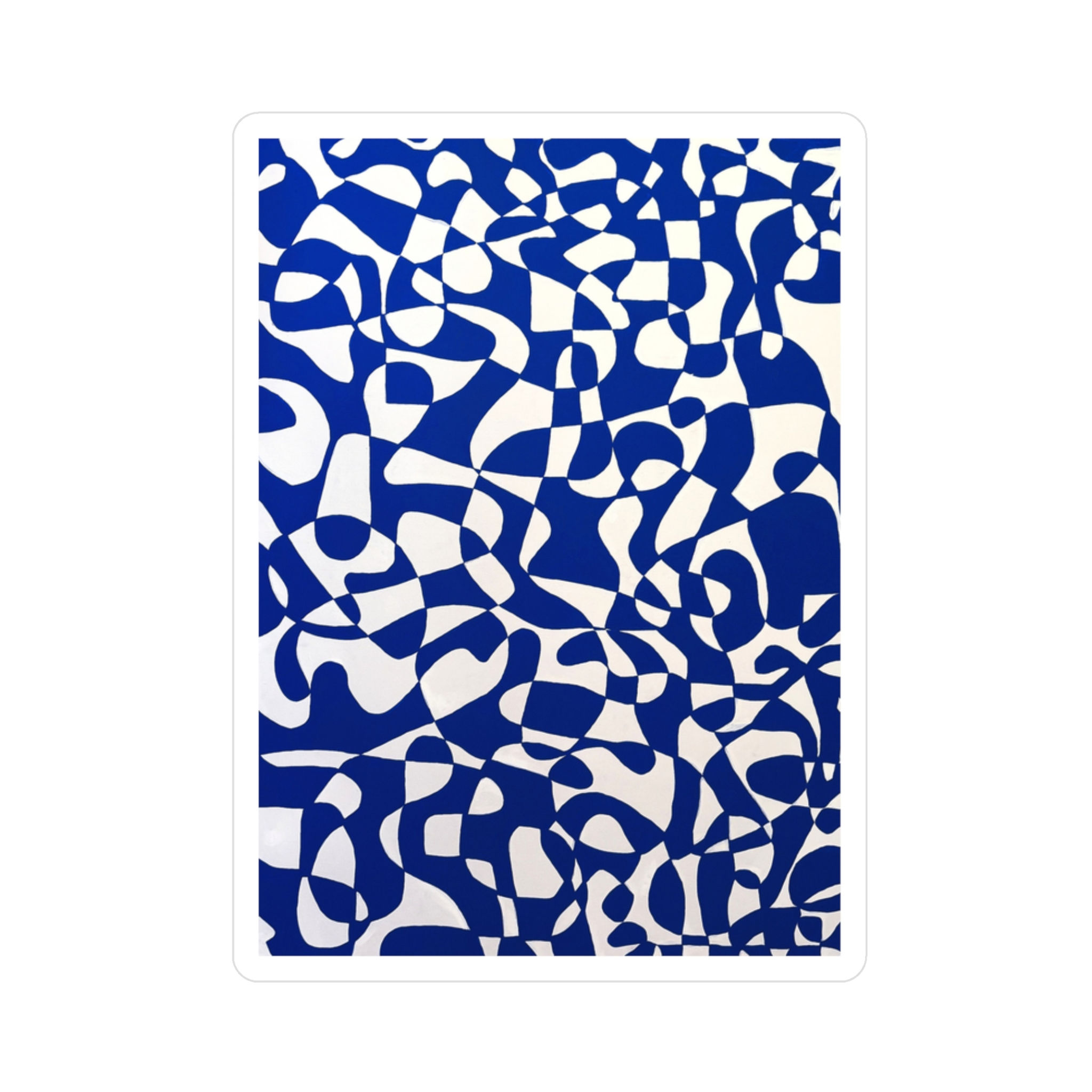 Blue and white abstract kiss-cut vinyl decal