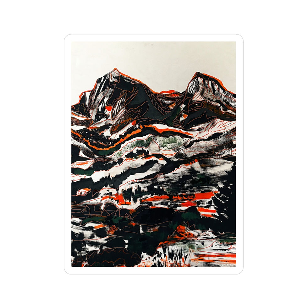 Abstract mountain landscape sticker for tough phone cases