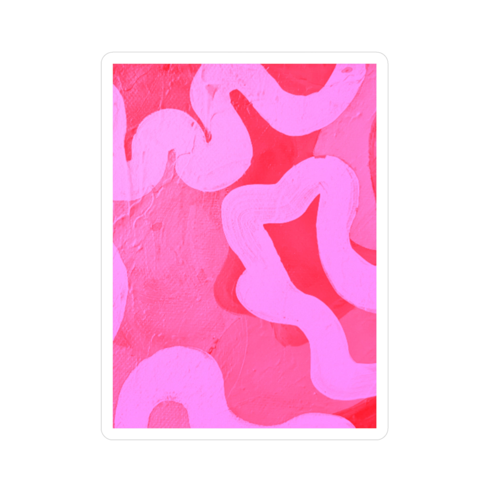 Pink wavy pattern on a kiss-cut vinyl decal.