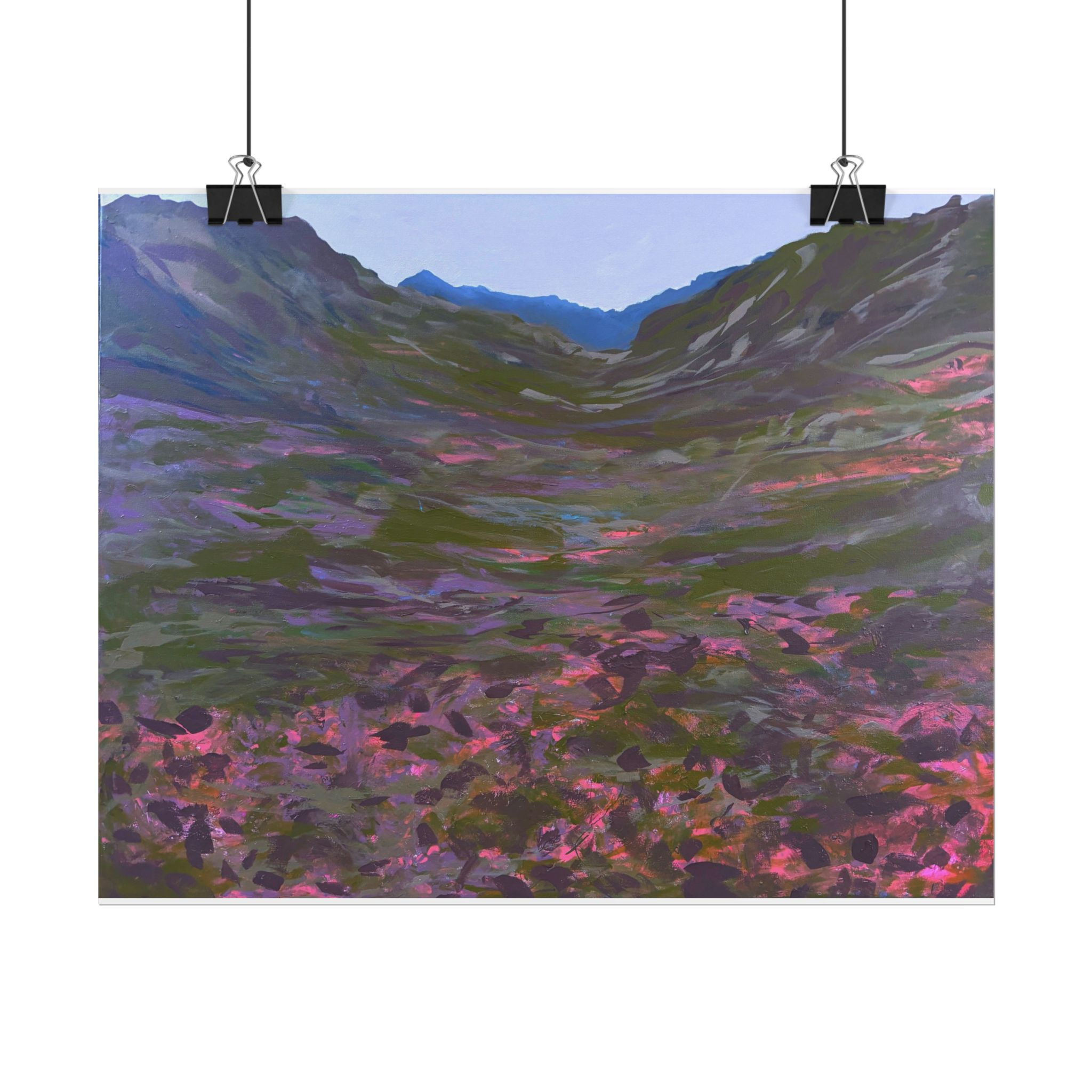Impressionist mountain valley kiss-cut vinyl decal art