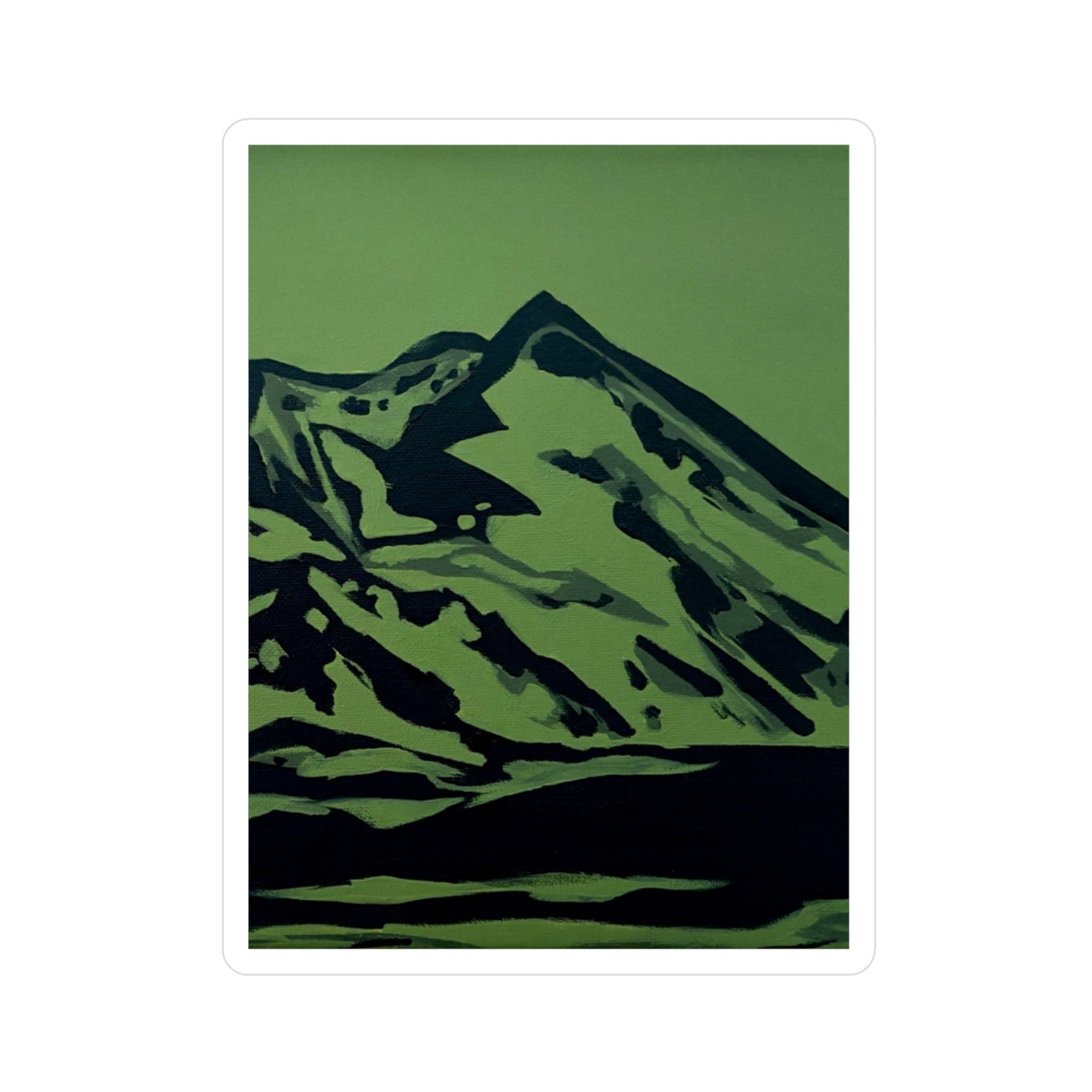 Stylized green mountain print on a Tote Bag (AOP)