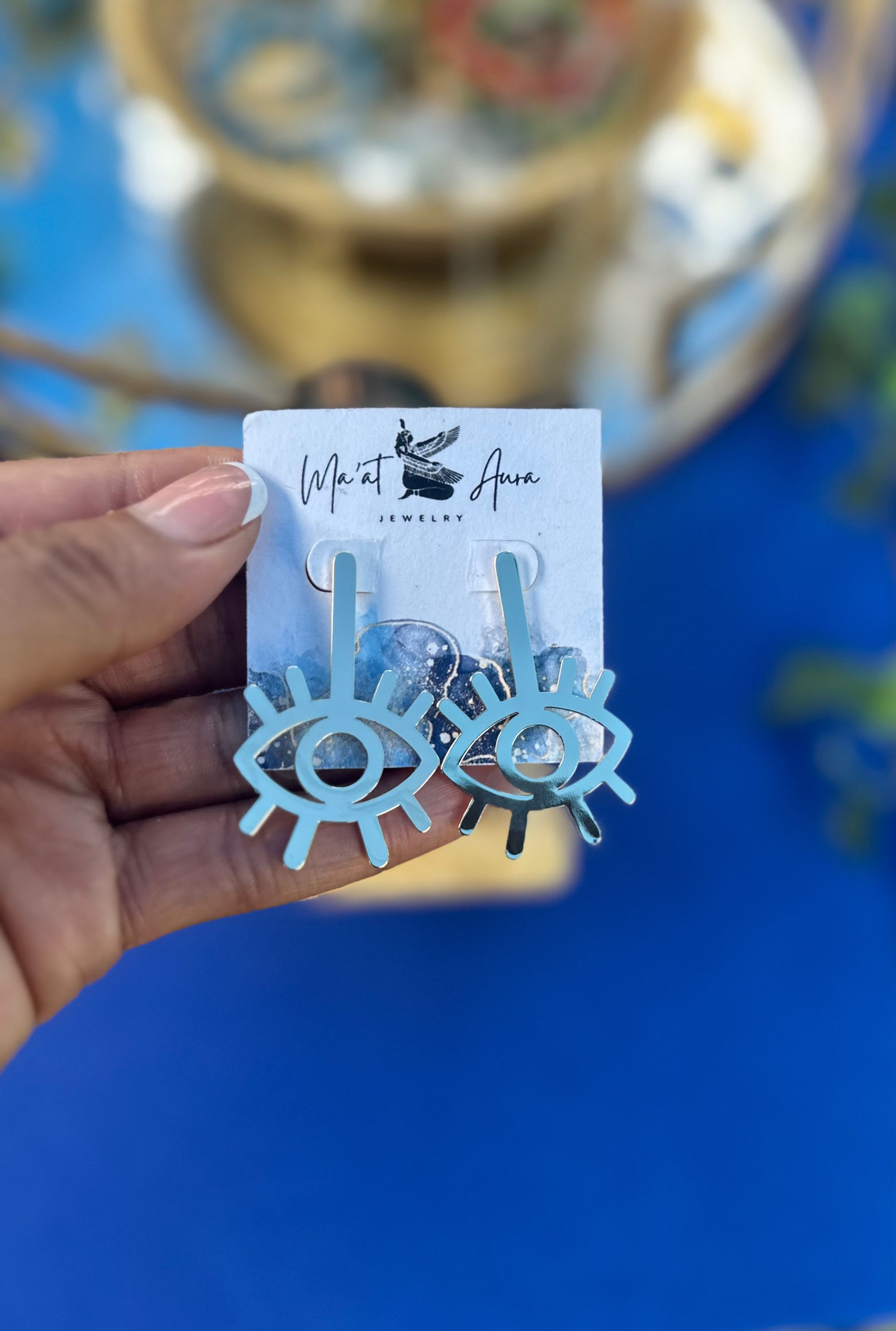 Evil Eye Earrings (Palladium-Plated)