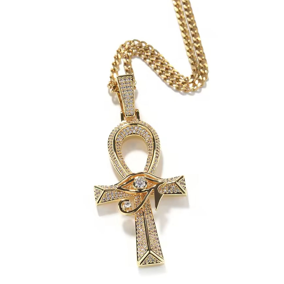 Thumbnail: Rhinestone Ankh Necklace