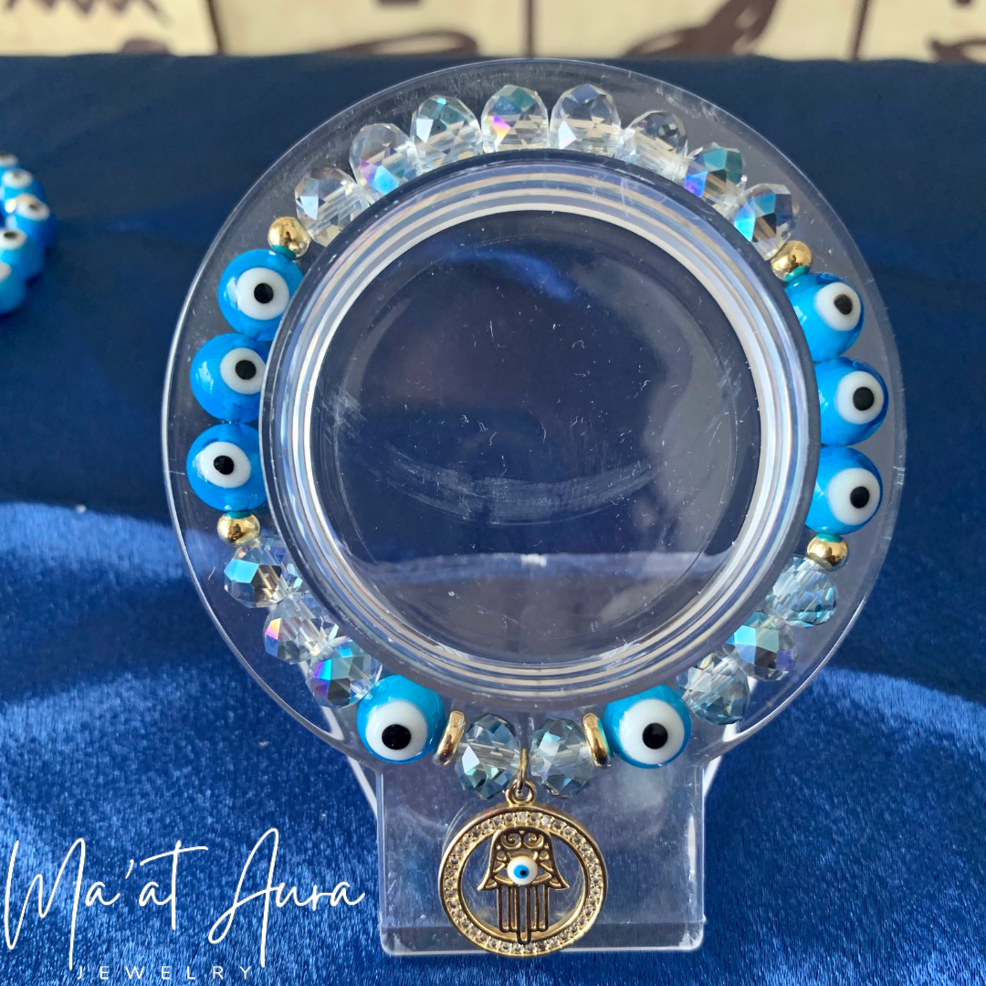 Turquoise & Gold 'Evil Eye' Bracelet