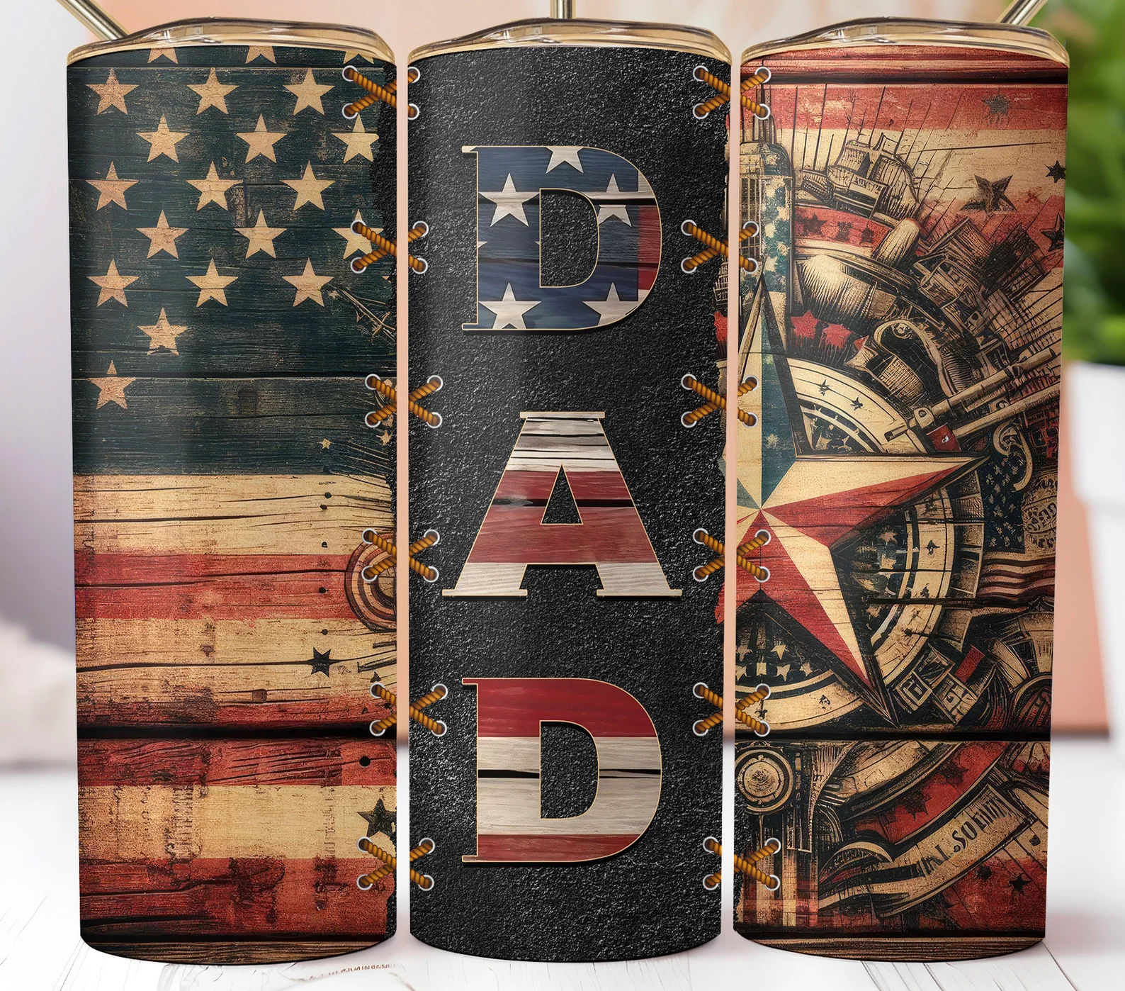 American Flag Dad Tumbler