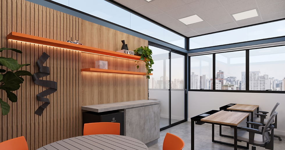 Interior de um escritório modular feito para a empresa Armac