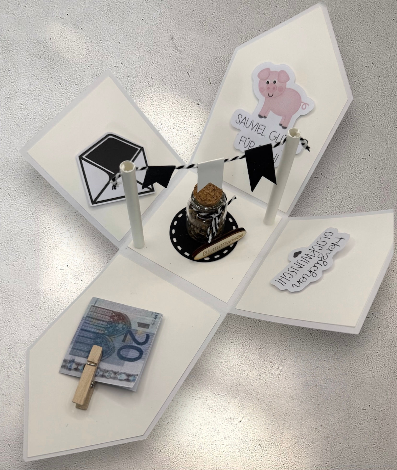 Explosionsbox "Happy Birthday" – kleine Geschenkbox mit Überraschungseffekt