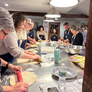 baking pie dough at a cooking class