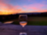 Wine glass at sunset 