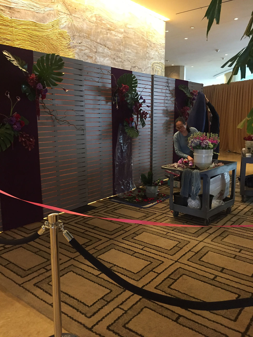 Awards Show prep underway. Edie Ellis photo.