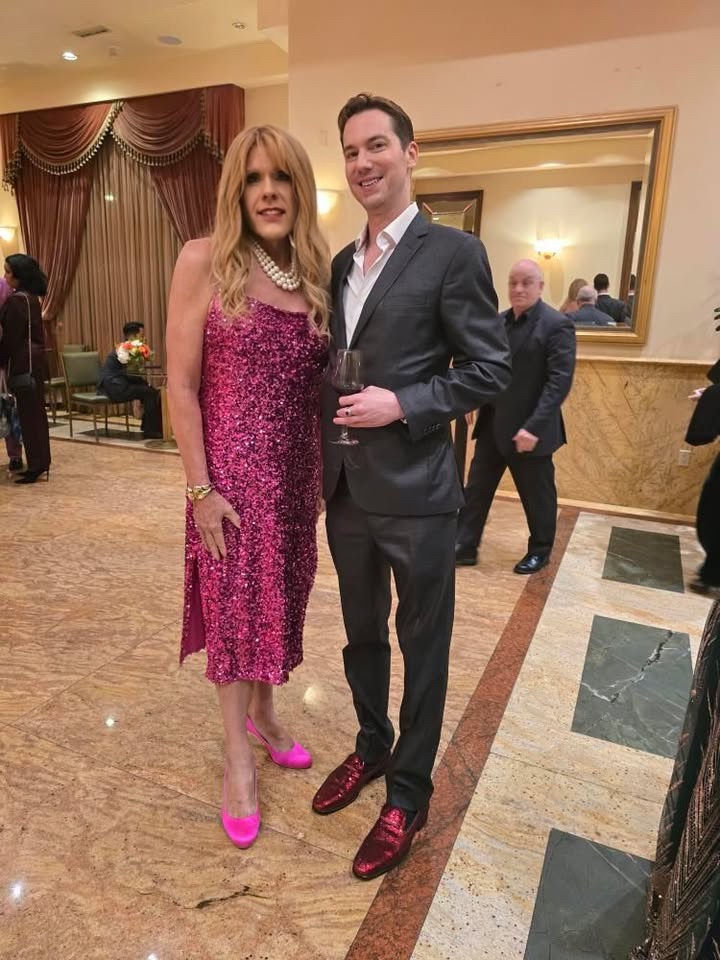 Edie Ellis in a midi dress at a gala