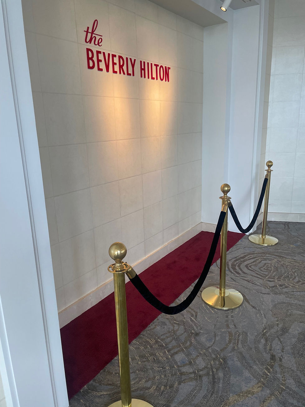 Fragment of Golden Globes red carpet at the Beverly Hilton