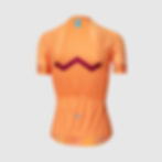 Back view of Maillot Women Marigold cycling jersey with maroon zigzag design.